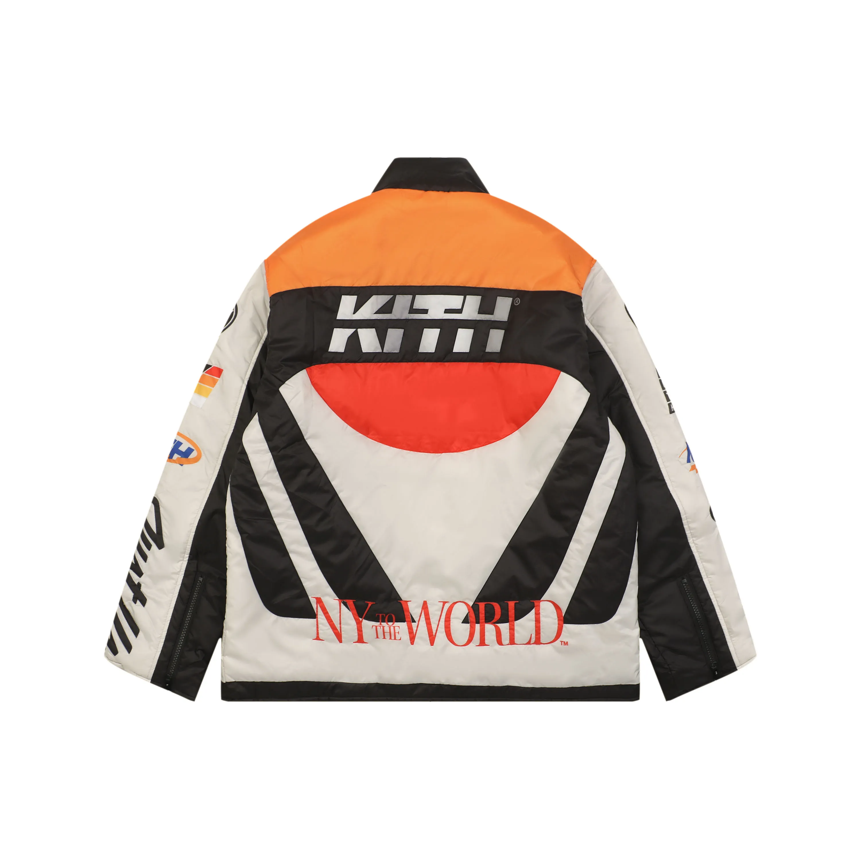 Back View KTH Brixton Color Block Quilted Motorcycle Jacket