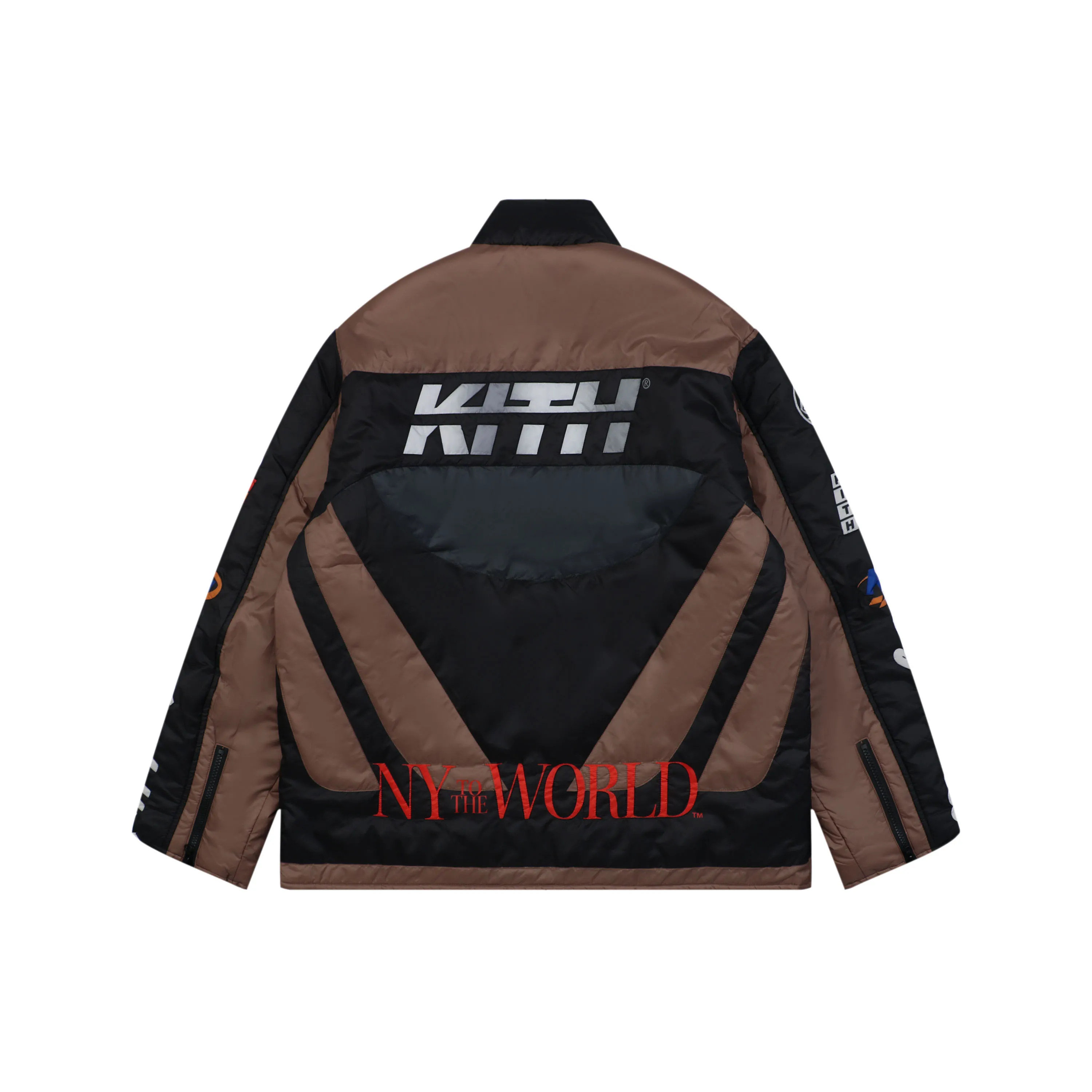 Back View KTH Brixton Color Block Quilted Motorcycle Jacket