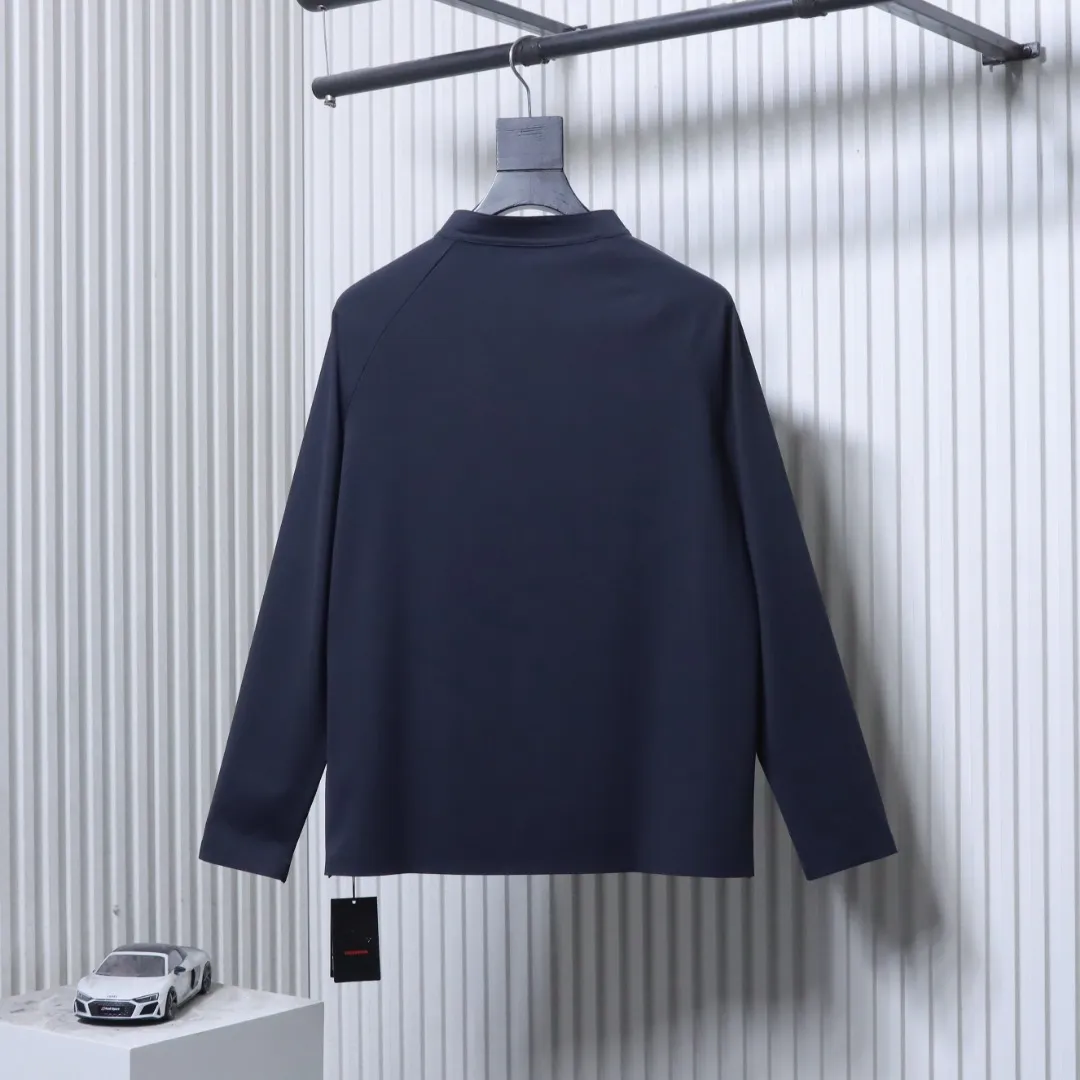 Back View Front View Lightweight Quick-Dry Half-Zip Stand Collar Long Sleeve Shirt