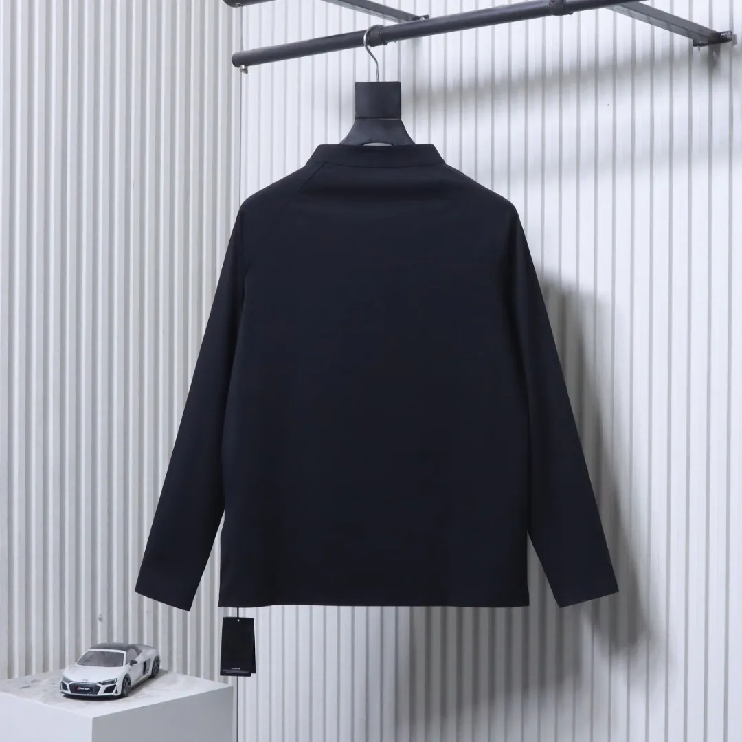 Back View Front View Lightweight Quick-Dry Half-Zip Stand Collar Long Sleeve Shirt
