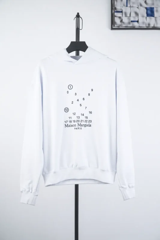MM Digital Embroidered White Hoodie