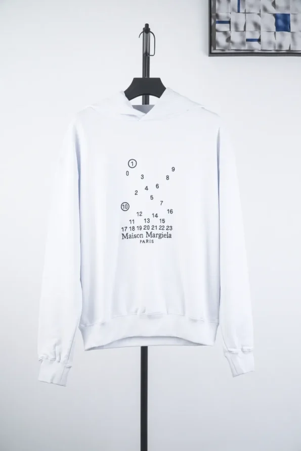 MM Digital Embroidered White Hoodie