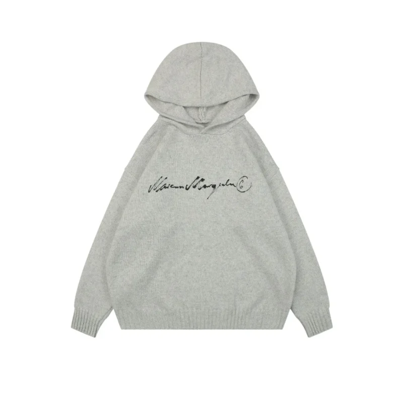 MM Signature Print Wool-Blend Hooded Sweater