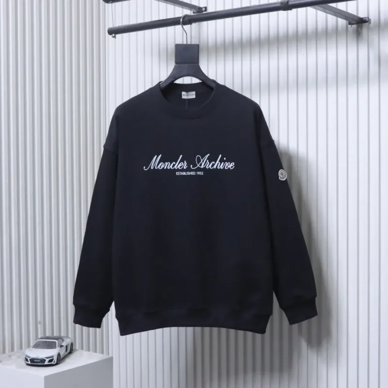 Mcler 26SS Art Signature Logo Black Crewneck Sweatshirt