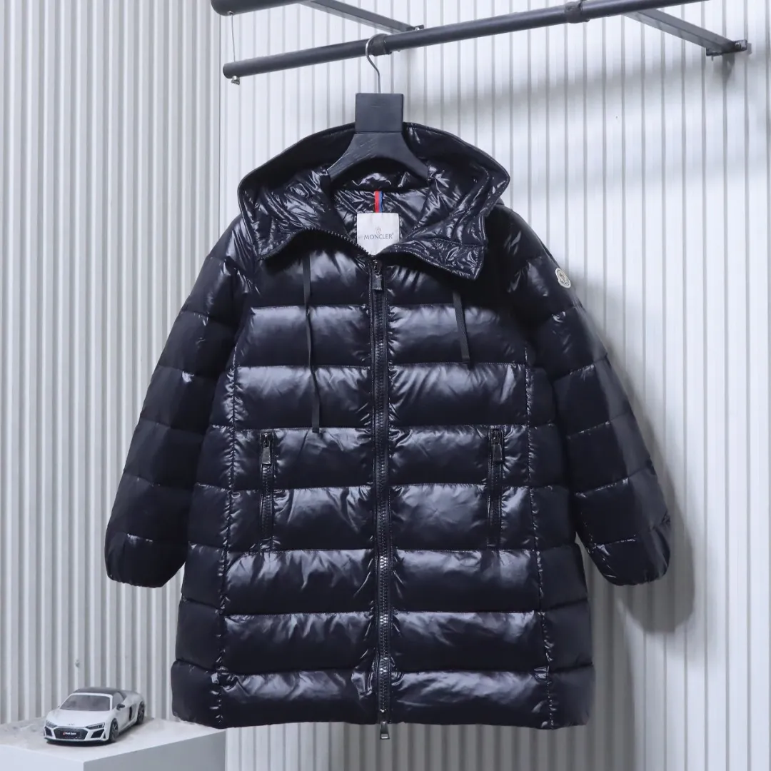 Front View Mcler Baby Style Women's Mid-Length Hooded Down Jacket