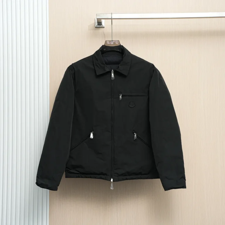 Front View Mcler Cidone Reversible Shirt Style Down Jacket