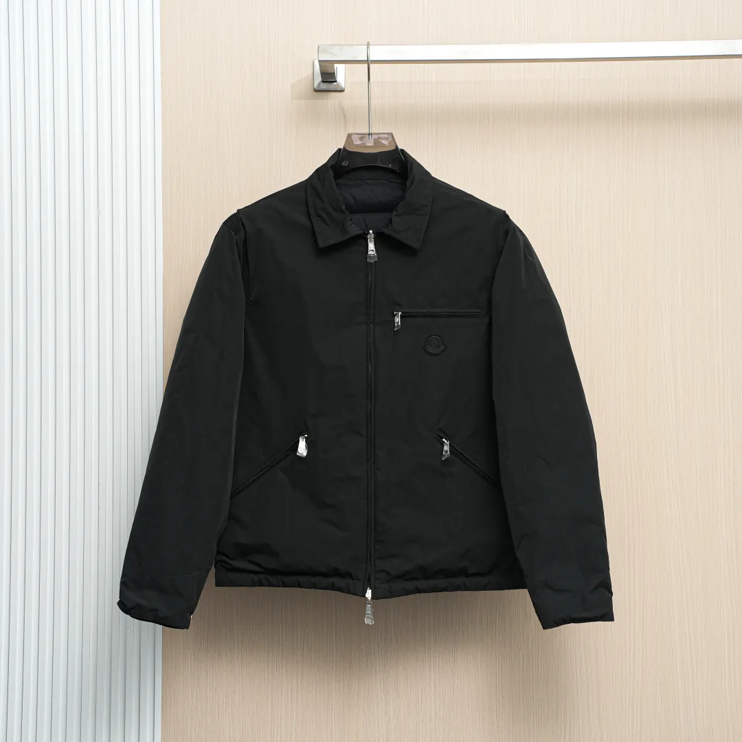 Front View Mcler Cidone Reversible Shirt Style Down Jacket