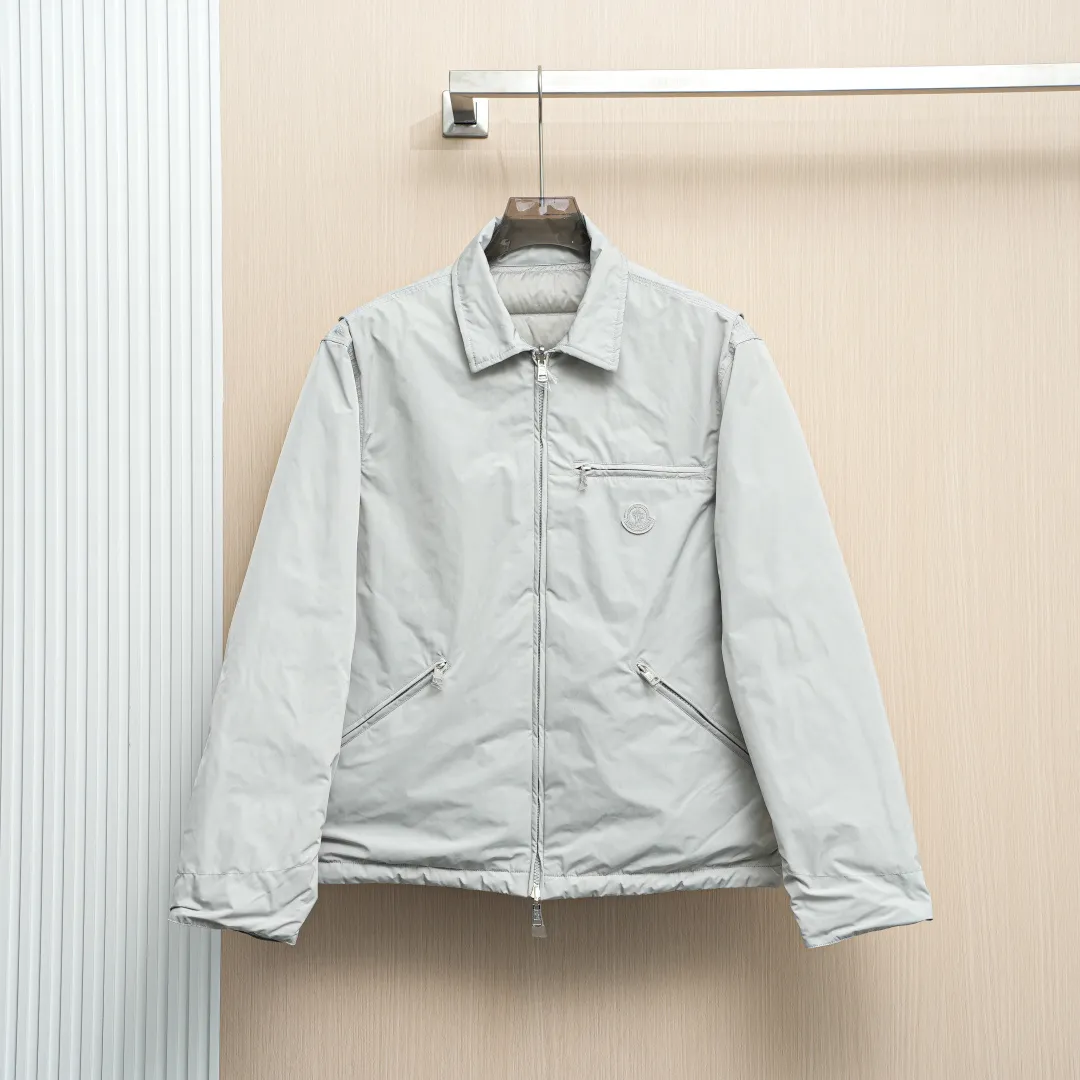 Front View Mcler Cidone Reversible Shirt Style Down Jacket