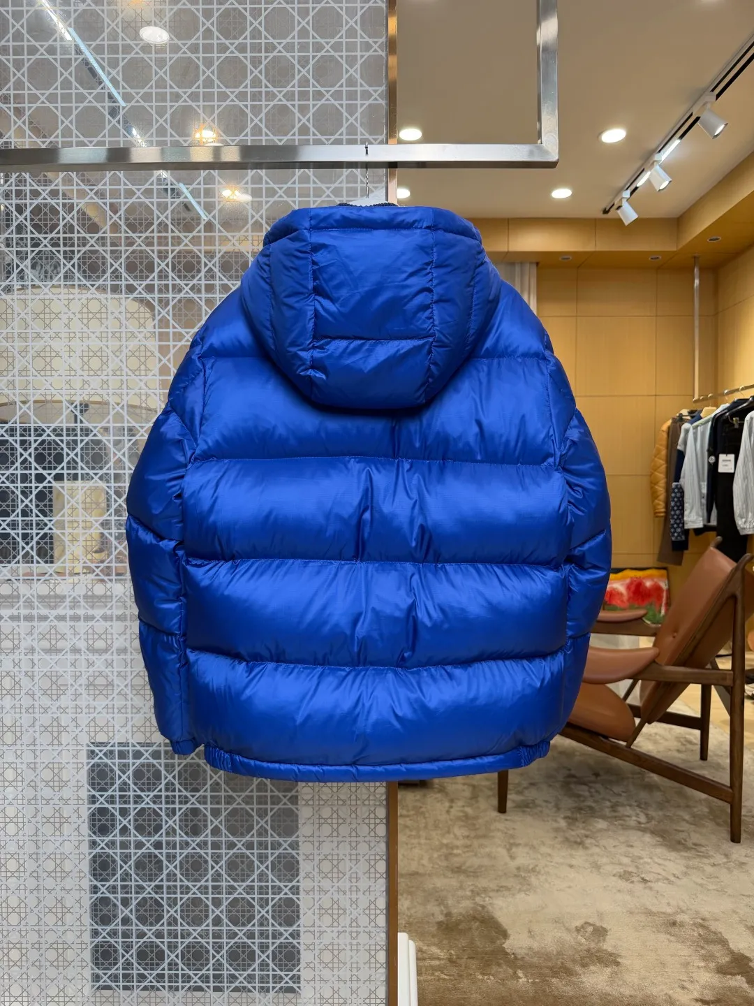 Back View Mcler Knit Collar Hooded Goose Down Jacket