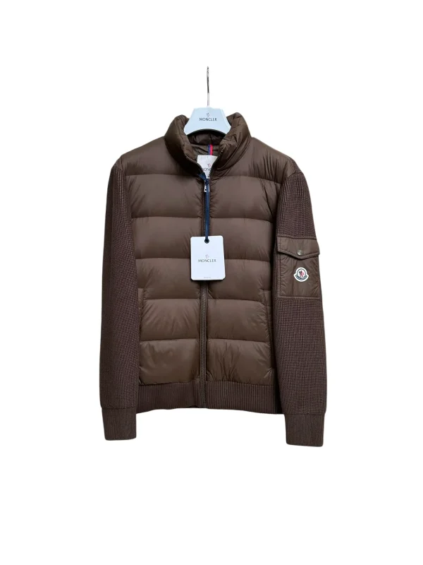 Mcler Knit Sleeve Stand Collar Goose Down Jacket