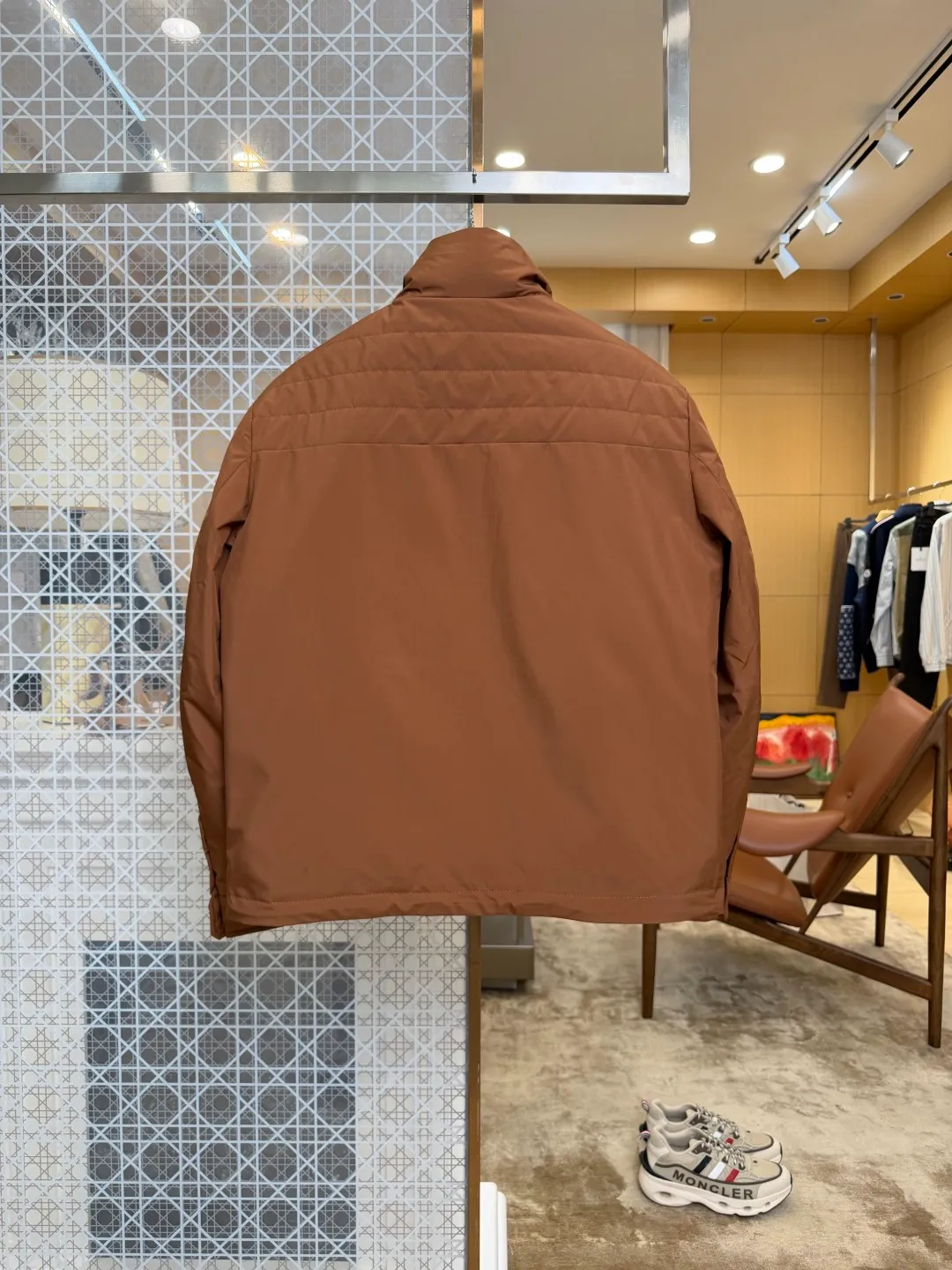 Back View Mcler Multi-Pocket Stand Collar Goose Down Workwear Jacket