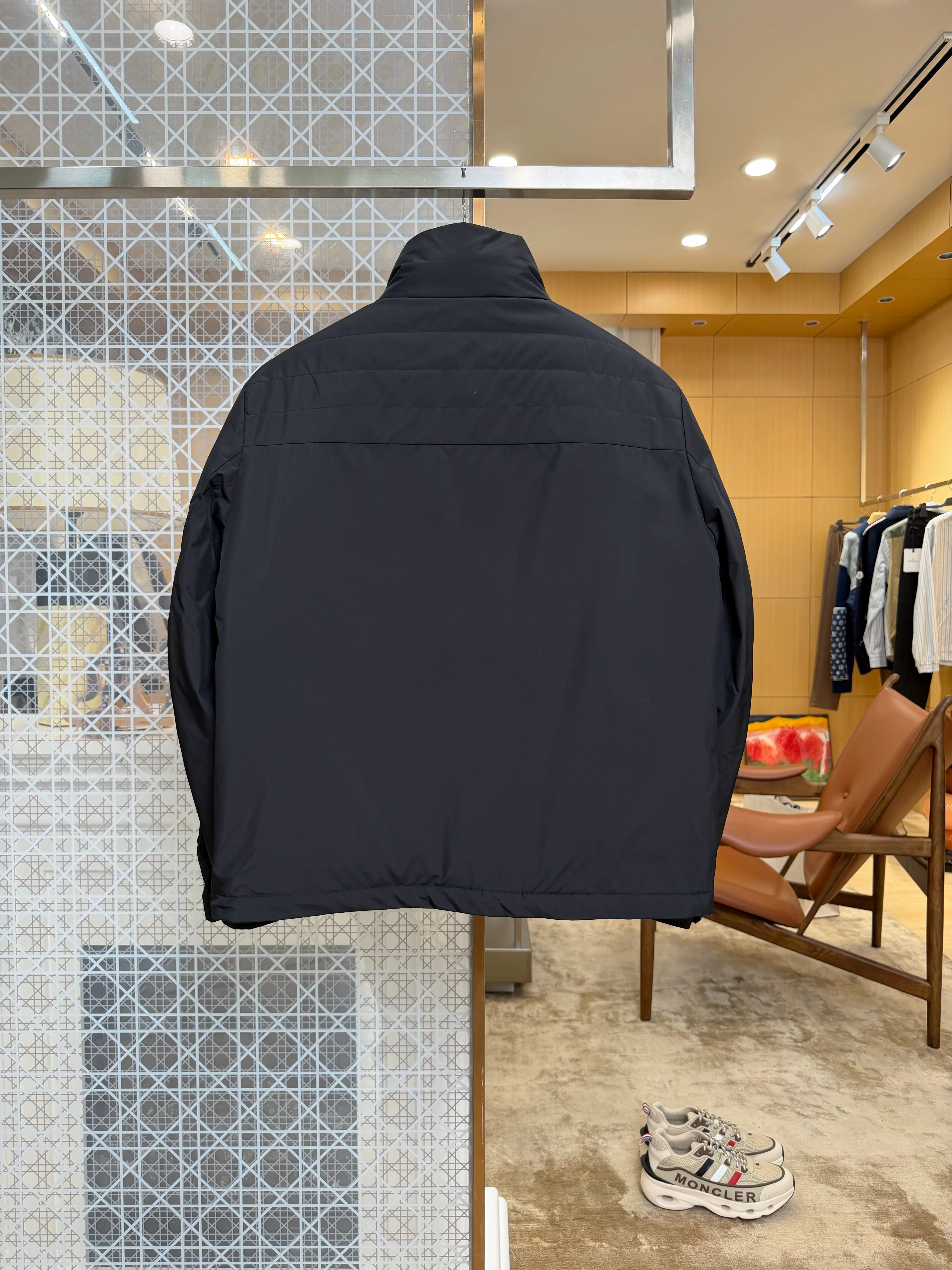Back View Mcler Multi-Pocket Stand Collar Goose Down Workwear Jacket