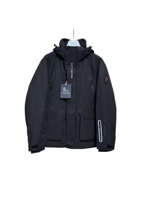 Mcler Multi-Pocket Velcro Hooded Goose Down Jacket