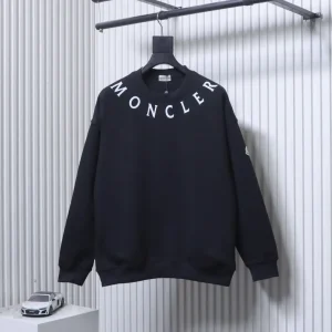 Front View Mcler Oversized Arch Logo Crewneck Sweatshirt