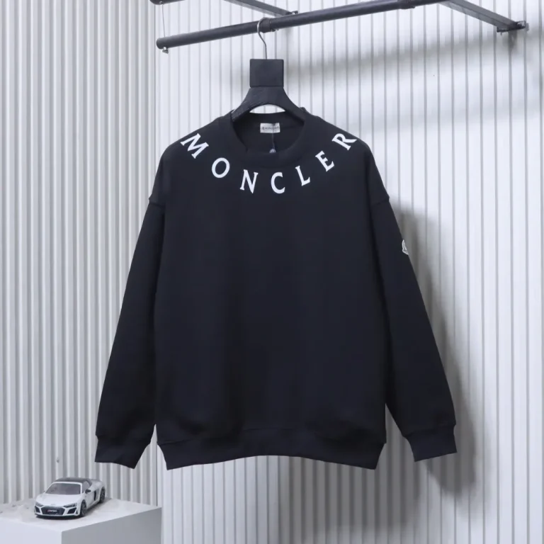 Front View Mcler Oversized Arch Logo Crewneck Sweatshirt