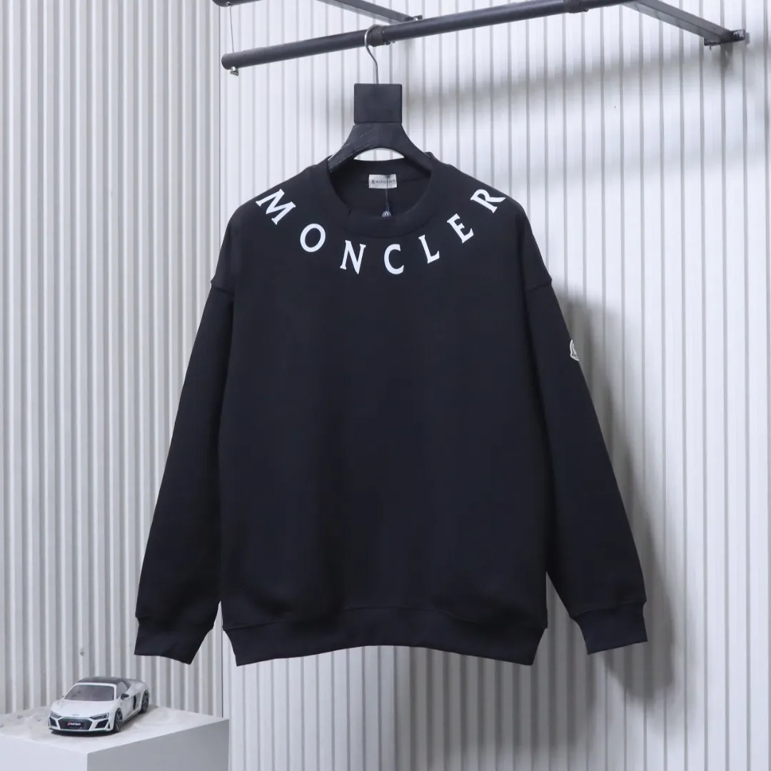 Front View Mcler Oversized Arch Logo Crewneck Sweatshirt