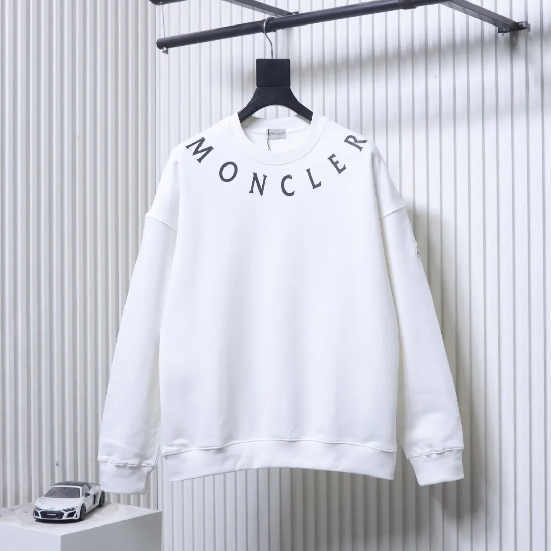 Front View Mcler Oversized Arch Logo Crewneck Sweatshirt