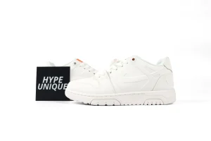 Off-White Out Of Office White Orange Molded Sneakers Side Profile