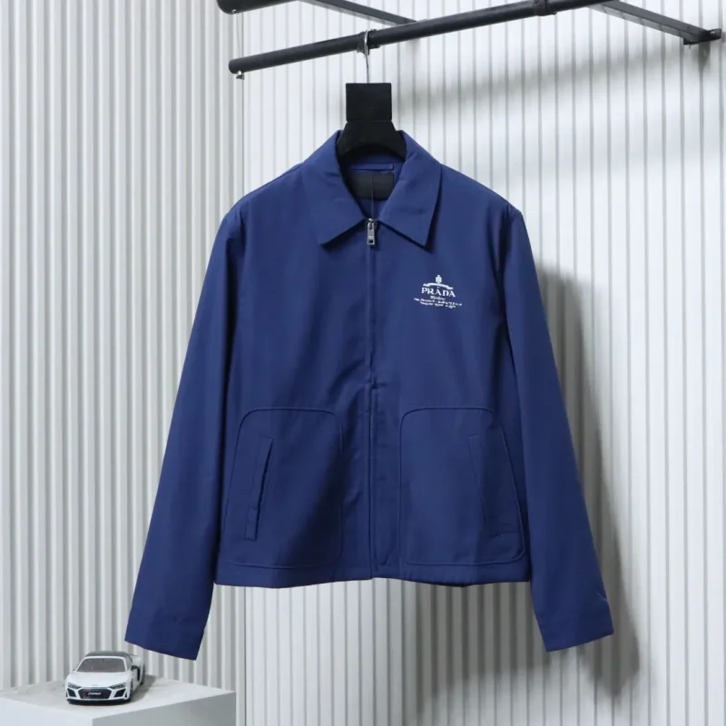 Oxford Cloth Zip-Up Jacket