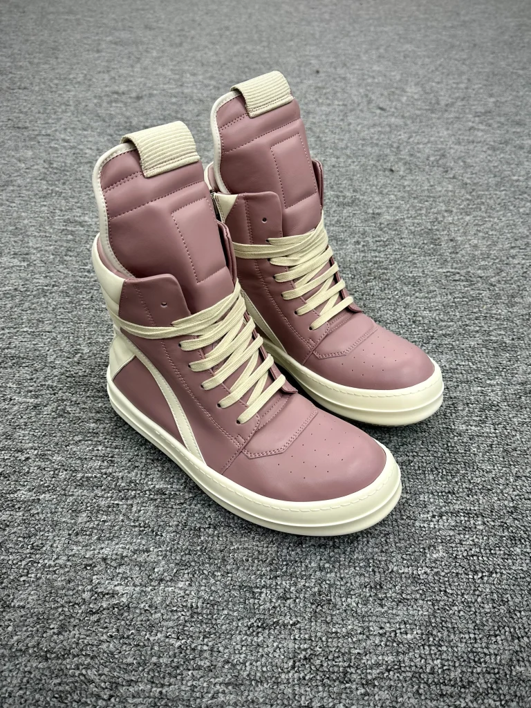 R 0wens Geobasket Dusty Pink Milk High-Top Sneakers Angeled View