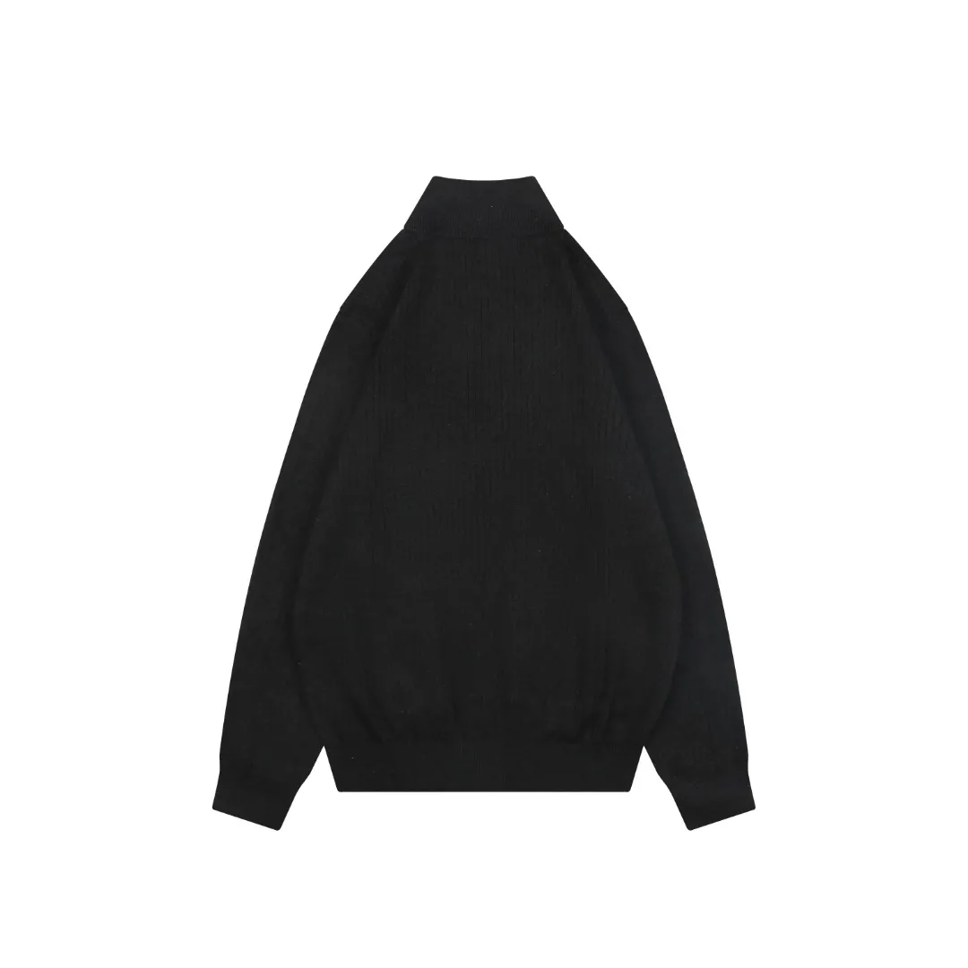 Back View RL Pony Embroidered Ribbed Full-Zip Cotton Cardigan