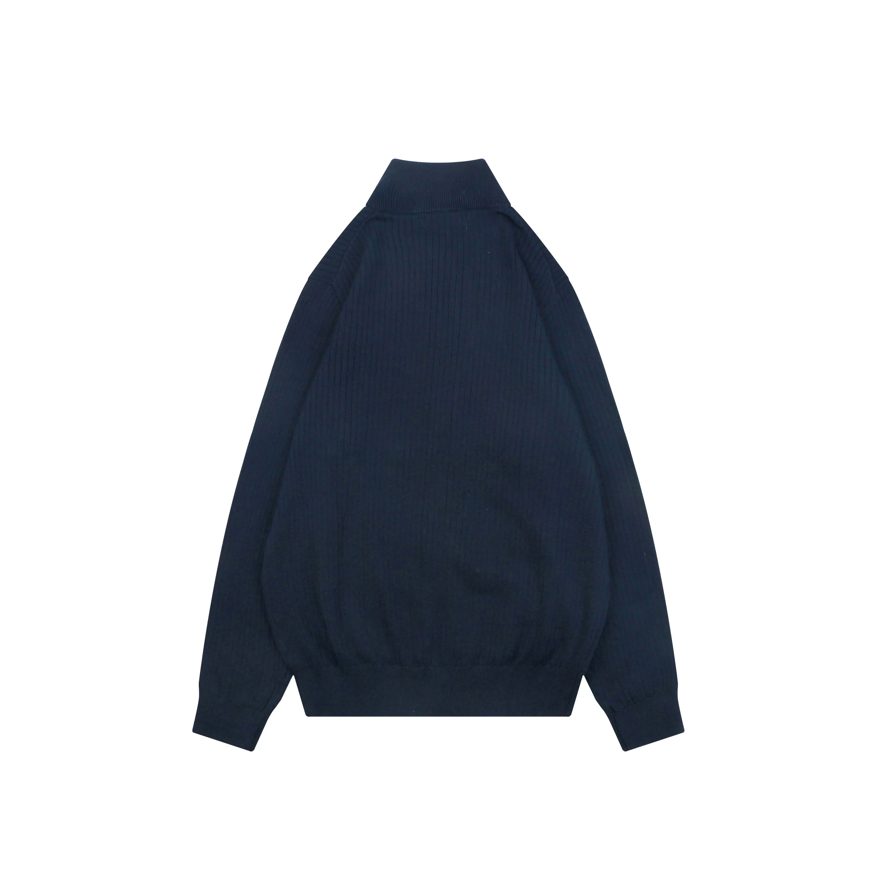 Back View RL Pony Embroidered Ribbed Full-Zip Cotton Cardigan