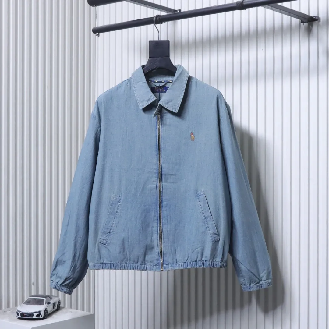 Front View RL Vintage Indigo Pony Logo Denim Jacket
