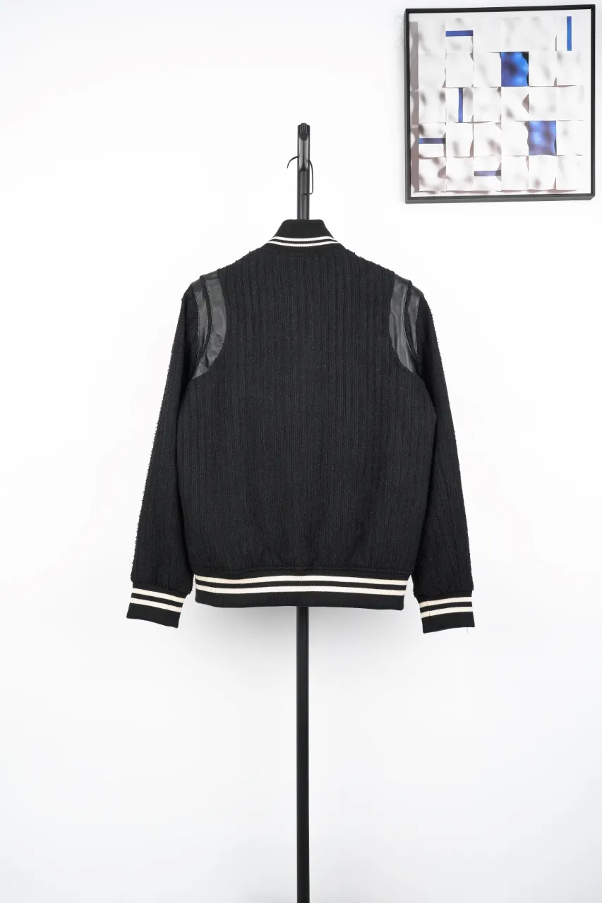 Back View SL Aries Wool Leather Varsity Jacket