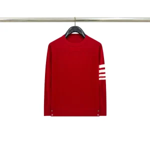 TB Fine Wool Four-Bar Crew Neck Cardigan