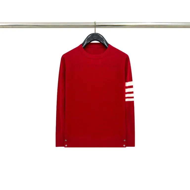 TB Fine Wool Four-Bar Crew Neck Cardigan