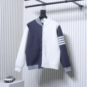 TB Four-Bar Color Block Jacquard Knit Cardigan