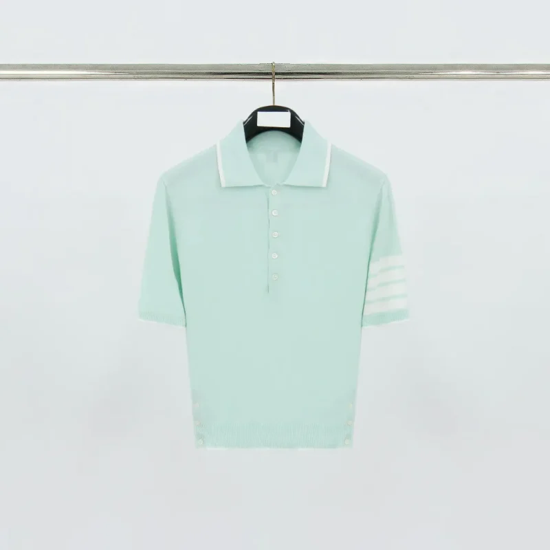 TB Four-Bar Silk Cotton Short-Sleeve Polo T-Shirt