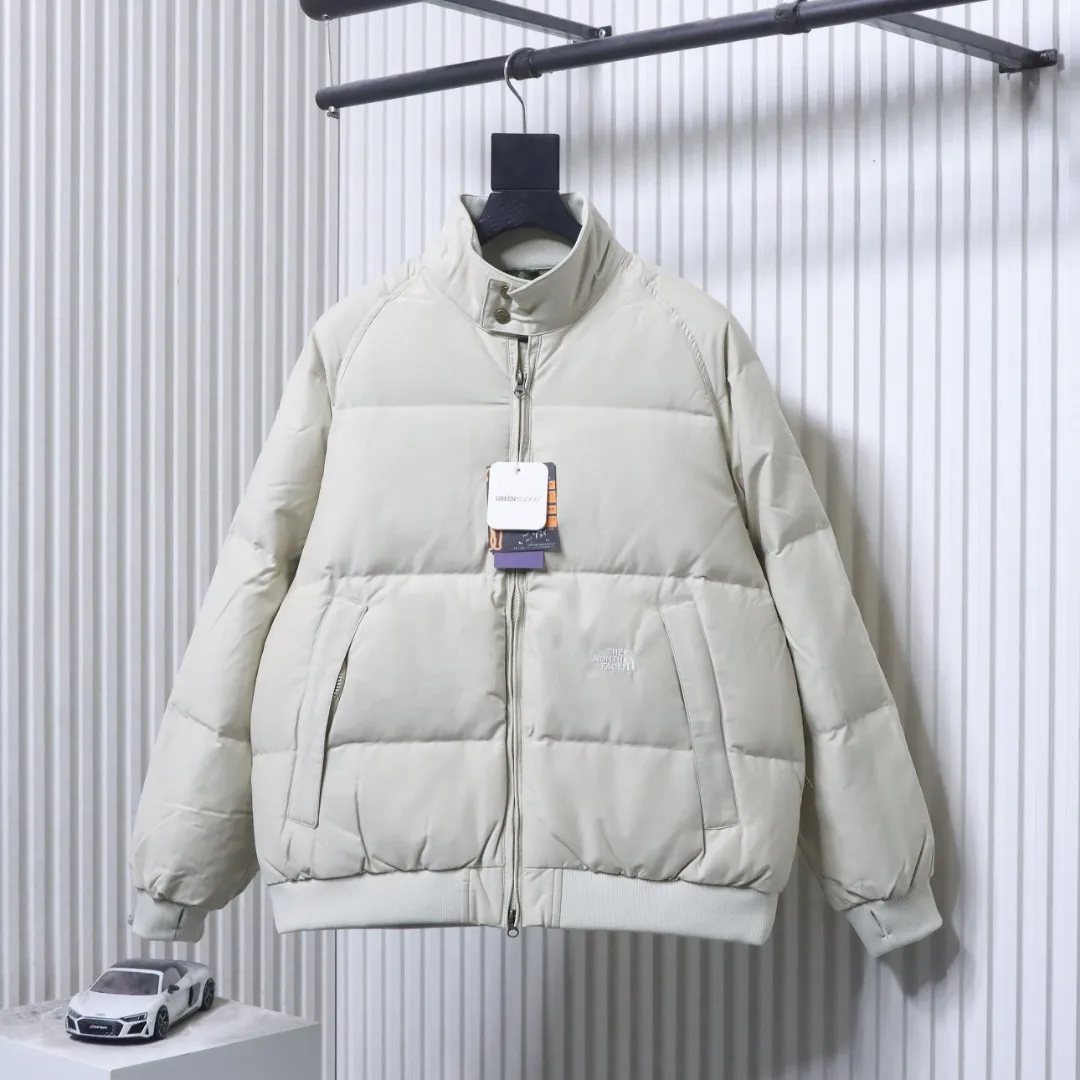 Front View TNF Diamond Quilted Stand Collar Down Jacket