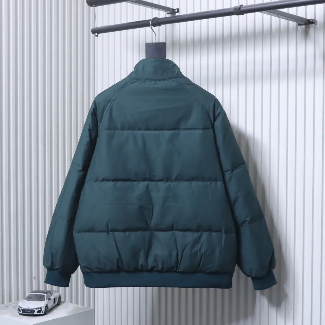 Back View TNF Diamond Quilted Stand Collar Down Jacket