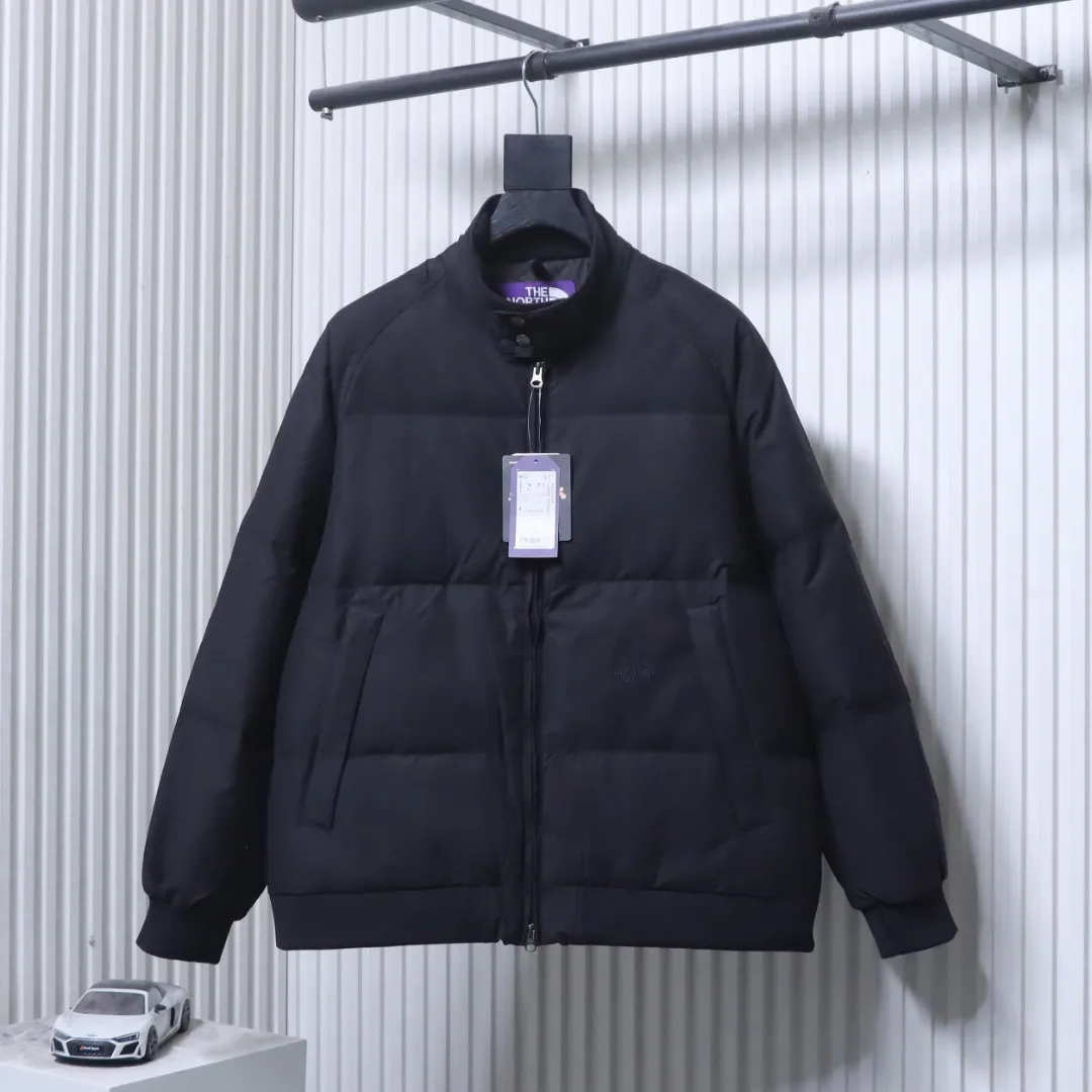 Front View TNF Diamond Quilted Stand Collar Down Jacket