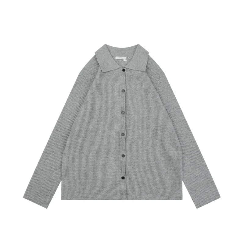TR Merino Wool Blend Waffle Knit Cardigan Sweater