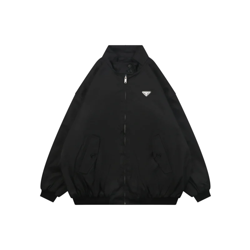 Triangle Logo Re-Nylon Stand Collar Jacket