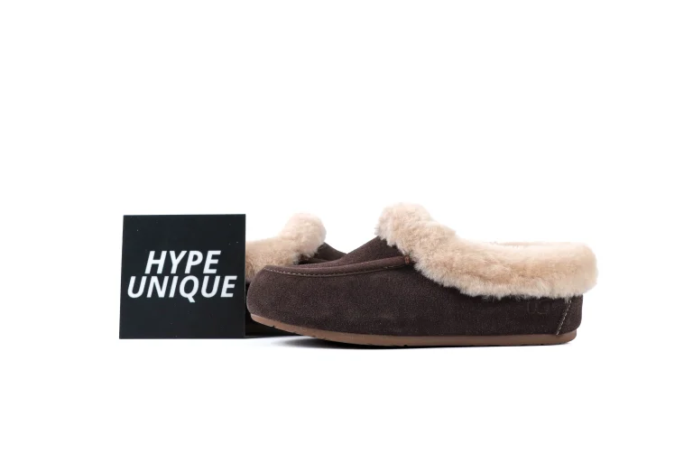 UGG Ansley Mule Dusted Cocoa Suede Slippers Side Profile