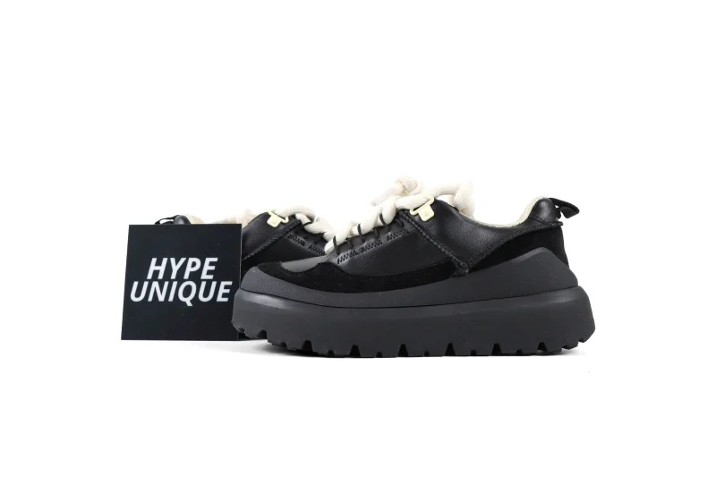 UGG Heritage Utility "Black" Leather Suede Platform Sneakers