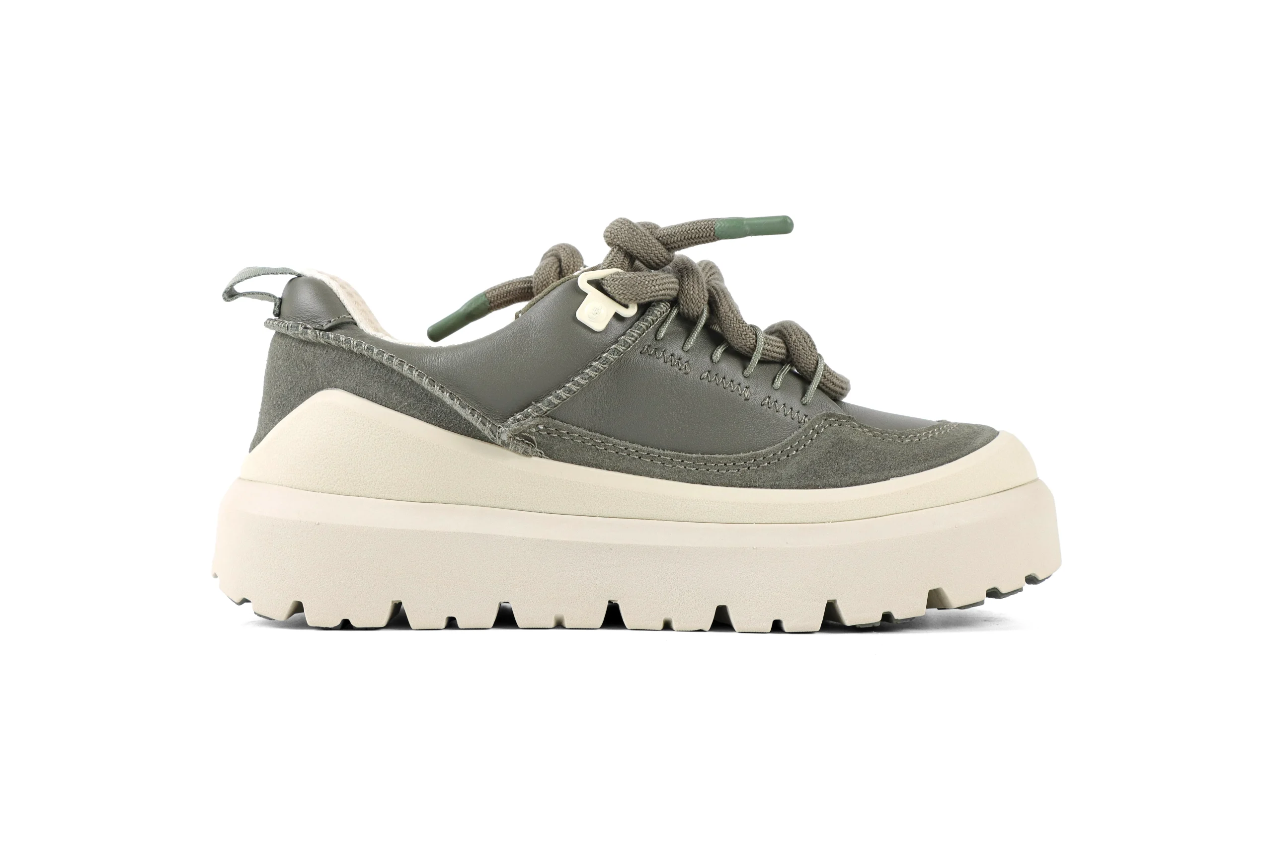 UGG Heritage Utility Moss Green Buffed Platform Sneakers Right Side View