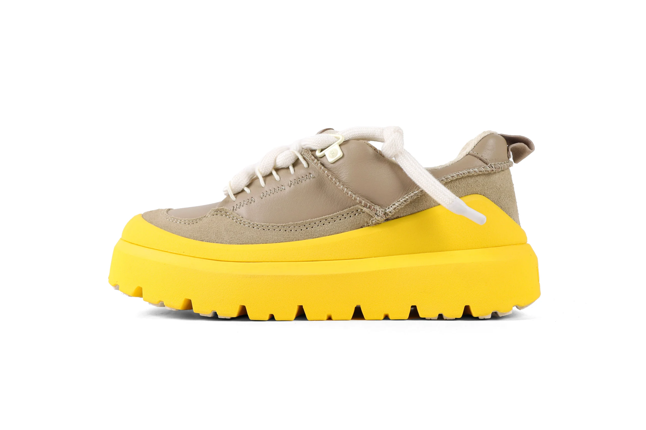 UGG Heritage Utility Mustard Seed Platform Sneakers Left Side View