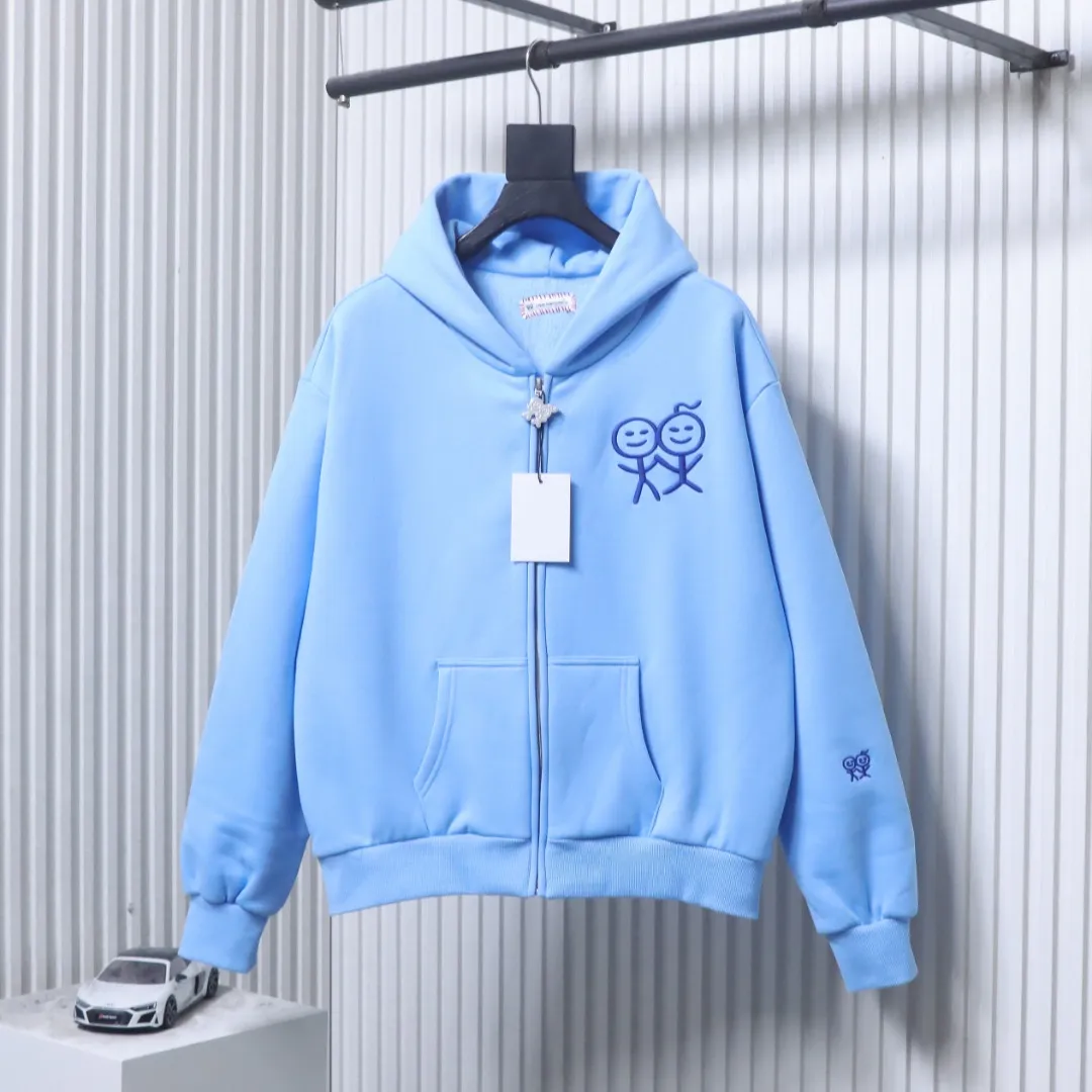 Front View US Stickman Zip-Up Hoodie
