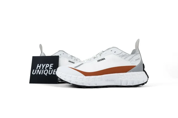 Zegna x Norda 001 "White Grey Orange" Vibram Sneakers