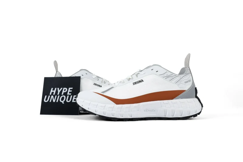 Zegna x Norda 001 "White Grey Orange" Vibram Sneakers