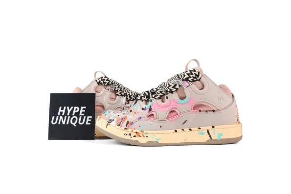 lanvln x Gallery Dept. Curb "Pink Paint Splatter" Sneakers