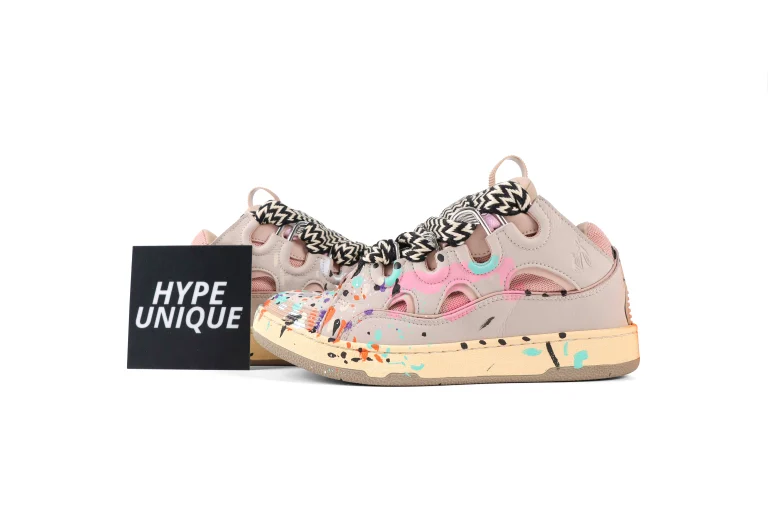 lanvln x Gallery Dept. Curb Pink Paint Splatter Sneakers Side Profile